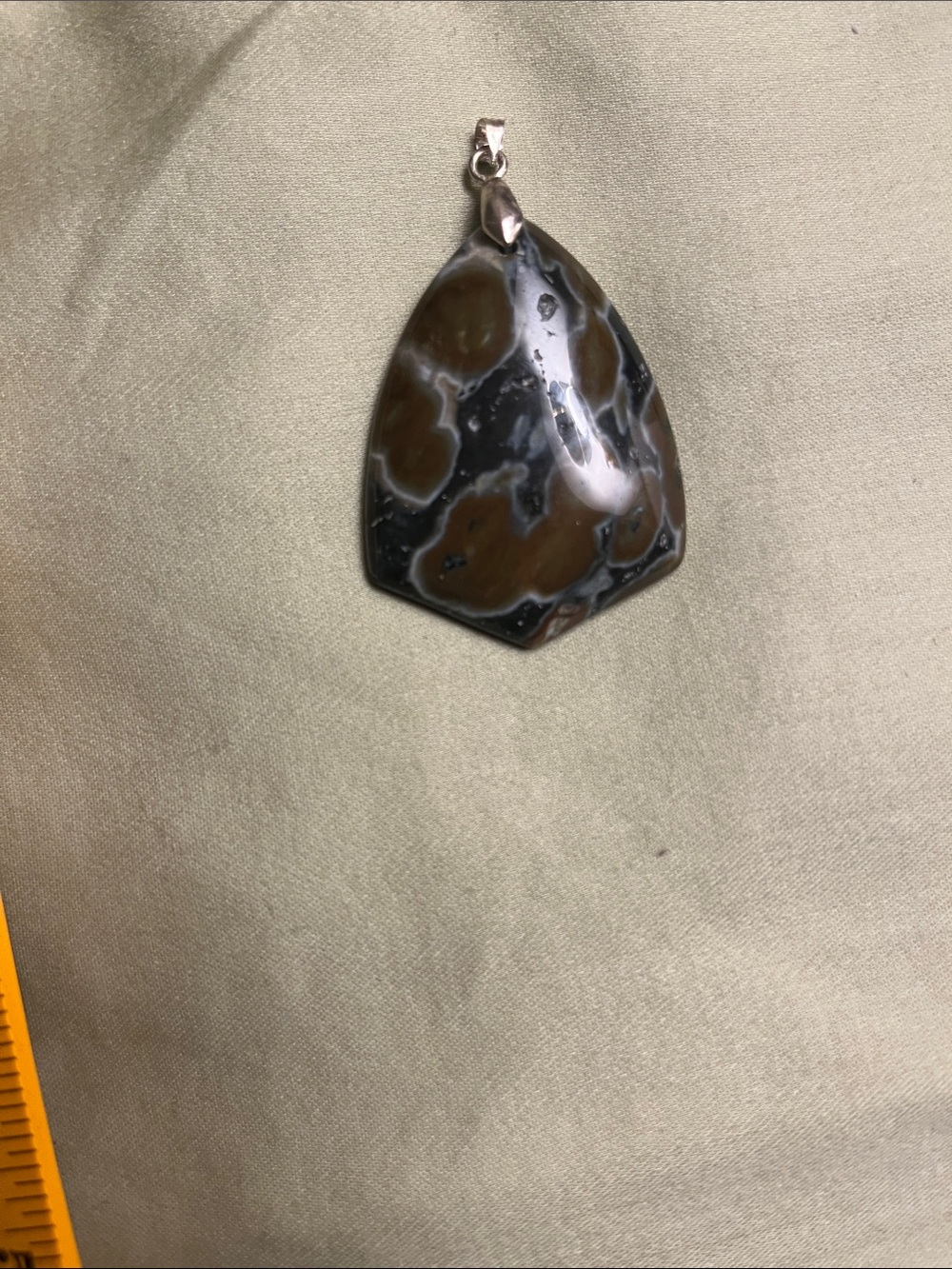 Polished Hemstone Jasper Pendent 9.25 Clasp